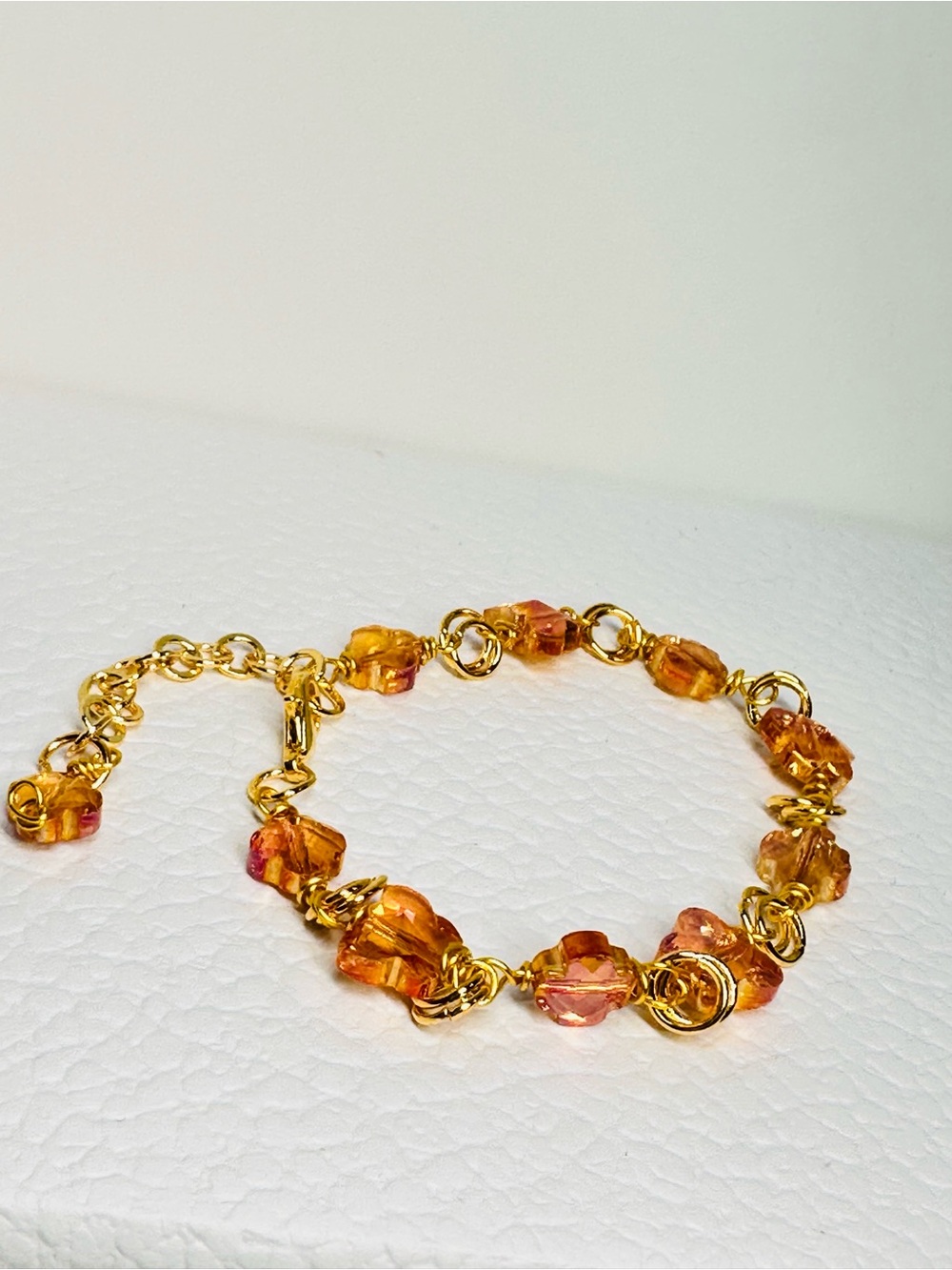 Swarovski amber Crystals Bead Bracelet